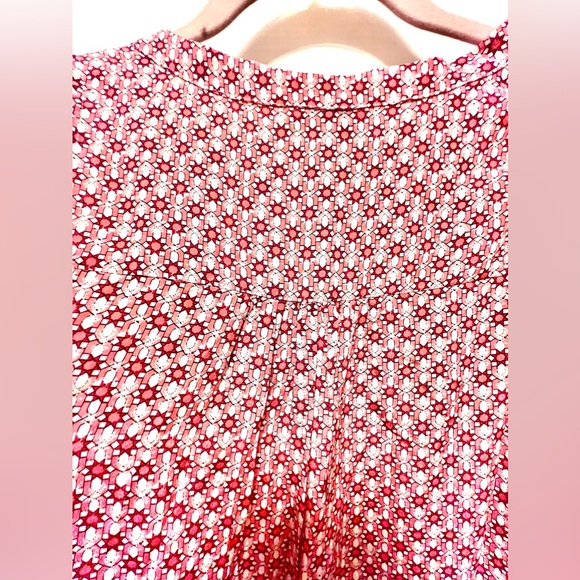 Joie Button Down Tank Top, Red/White Geo Print (Size Medium) *NWOT*BRAND NEW!🎁* - Picture 4 of 10